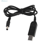 HUBERT Step-up Cord Barrel Black Extension Boost Cable WiFi to Powerbank Cable 5.5*2.1mm Jack Electronics Devices 5V 9V 12V USB Port DC Power Cable USB Extension Cable