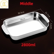 Large Capacity Stainless Steel Fish Deep Plate Both Gas and Induction Cooker BBQ Fried Beef Food Tra