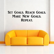 Set Goals Achieve Goals Create New Goals Repeat Motivational Wall Stickers