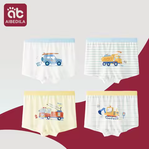 4 Pcs Children Underwear Kids Dinosaur Cartoon panties Breathable Soft Boys Briefs Boxers 0-14 Years