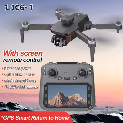 L106-1 GPS Drone 4K HD Professional Camera 5G WIFI Brushless obstacle avoidance FPV UAV With Screen 