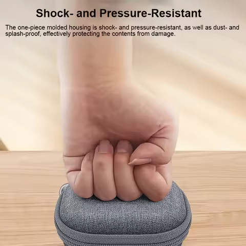 Portable Earbuds Storage Case with Carabiner Hard EVA Shockproof Headset Travel Carrying Bag for Sou