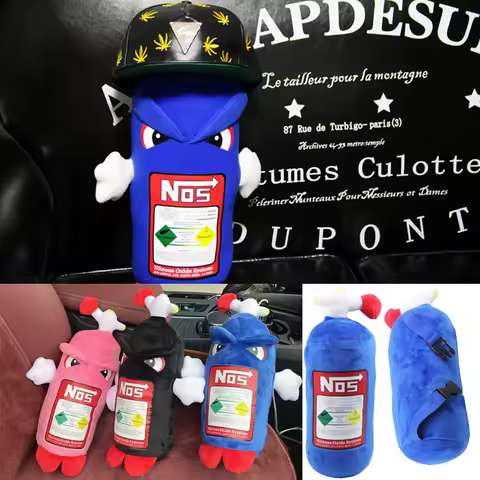 Car Seat NOS Headrest Pillow Universal Plush Neck Pillow Cushion Nos Bottle Stuffed Toys Soft JDM Cu