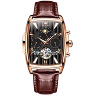 OLEVS 6675 Automatic Mechanical Genuine Leather Band Watch For Men Waterproof Fashion Men Wristwatch