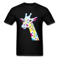 Rainbow Giraffe T Shirt Custom Short Sleeve Dominant Round Collar All Cotton Tops Shirt Funny Sweatshirts for Men Autumn XS-4XL-5XL-6XL