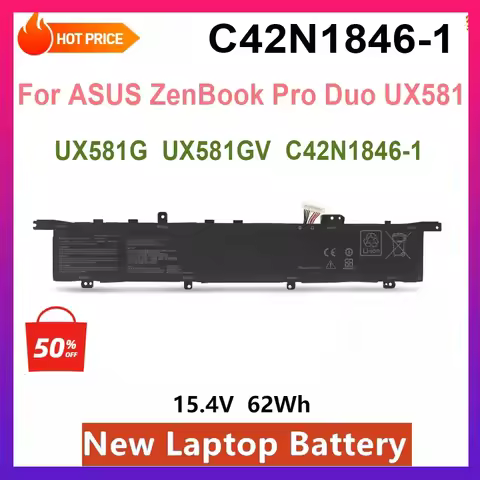 NEW C42N1846-1 Laptop Battery for Asus ZenBook Pro Duo UX581GV Duo Pro UX581G Pro Duo UX581GV 0B200-