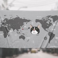 Make World地圖製造貓咪浴巾(賓士貓)