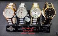 นาฬิกาข้อมือผู้หญิง Orient Quartz Lady เซรามิค FQC0J003B ดำ FQC0J006W ขาว FQC0J004W ทอง FQC0J002W พิงค์โกลด์