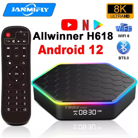 T95Z plus Smart TV Box Android 12 8K Ultra HD Media Player WiFi6 BT 5.0 Allwinner H618 Multilanguage