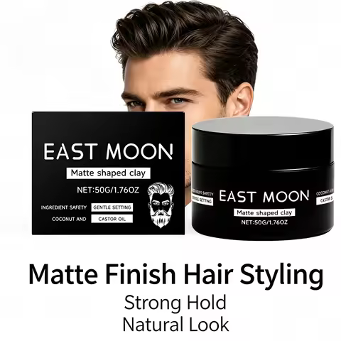 Men Matte Shaped Clay Hair Styling Clay Strong Hold Matte Finish Non Greasy Water Based Natural Look