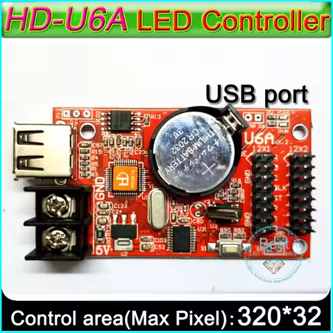 2022 Super value HD-U6A USB port Single&double color LED signs controller, P10 Single color LED disp