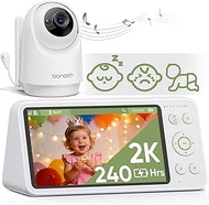 bonoch 1440p Baby Monitor with Camera and Audio, Smart No WiFi Baby Camera, 5.5" Video Monitor, AI C