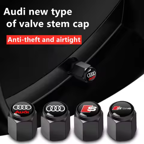 4Pcs Car Styling 3D Aluminum Metal Car Wheel Tire Air Valve Caps Cover For Audi A3 A4 b6 b8 b7 A6 A8