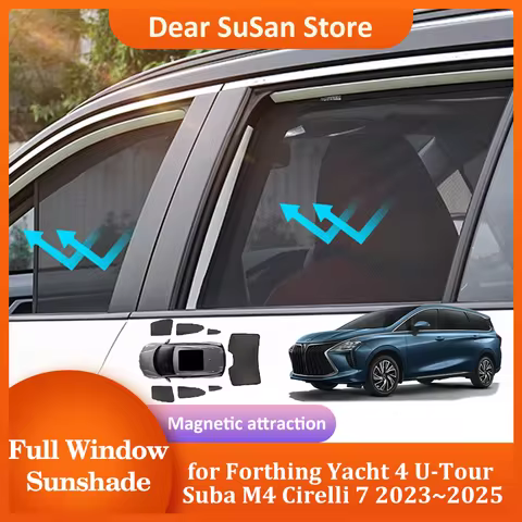 Full Magnetic Sunshade for Forthing Yacht 4 U-Tour Suba M4 Cirelli 7 2023~2025 Windshield Curtain Su