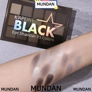 MUNDAN 15Colors Eyeshadow Palette, Metal Pearlescent Cool Toned Black Smoky Eyeshadow Palette, Fashi