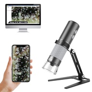 4K WiFi Microscope Upgraded Stand for iPhone Android PC, 50-1000X USB Digital Microscope HD Endoscop