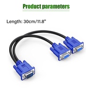 Kabel VGA Cabang 1 Male To 2 Female Cable Splitter Monitor LCD LED Panjang 30cm