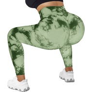 Women's Sports Tie Dye Leggings High Waist Gym Fitness Yoga Push Up Leggings Ladies Seamless Hip Lifting Tights Pants