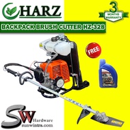 HARZ 30.5cc Backpack Brush Cutter HZ-328 Mesin Potong Rumput F.O.C 2T Engine Oil  Minyak Engin 2T