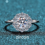 JoyceJelly 1ct 6.5mm Moissanite Rings For Women D Color VVS Luxury Flower Shape Bridal Female Engage