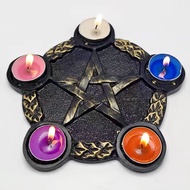 Pentagram candlestick silicone mold DIY production plaster resin model altar ceremonial decoration d