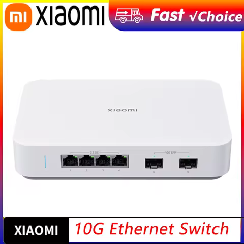 Xiaomi 10G Ethernet Switch 4×2.5G+2×10GMbps Mini Network Switches VLAN Ethernet Splitter Lan Router 