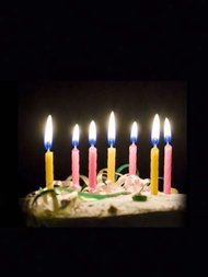 1套10入組不能吹熄的重新點燃蠟燭，適用於生日蛋糕裝飾，惡作劇，魔術，愚人節，有趣的玩笑