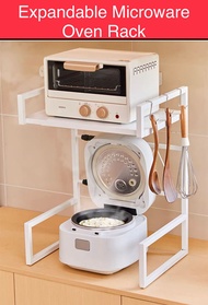 【SG Ready Stock】 Retractable Microwave Oven Rack Expandable Microwave Oven Rack Oven Rack Toaster/Ri