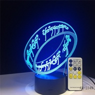 「 YUYANG Lighting 」ไฟระบบสัมผัสไฟ LED กลางคืนอะคริลิคแบบ3D ทรงแหวน,AW-2349ของขวัญตกแต่งโคมไฟตั้งโต๊ะ7เปลี่ยนสีได้