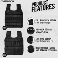 CoreNation Adjustable Weighted Vest - Wrist & Ankle Weight - Weighted Steel Plates - Weighted Vest P