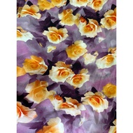 1m3 x 1m5 luxurious floral mango silk fabric with cut out right in the middle, enough to make a soft