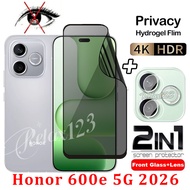 For Honor 600e 5G Anti-Privacy Hydrogel Film and Camera Flim For Honor 600 Lite Honor 600 Pro Honor 