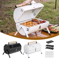 VLMV BBQ Grill, Dual Side Folding Barbeque Stove, Portable Multifunctional Barbecue Tools Camping Eq
