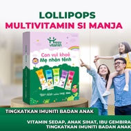 Happy Vitamin Multivitamin Lollipop for Kids - Iron (Zat Besi), Zinc (Zink), Calcium (Kalsium), Lysi