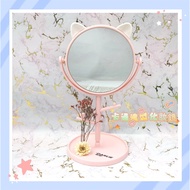 Cartoon Style Makeup Mirror Cute Cat Ears Cermin Makeup Cermin Lampu Cermin Meja
