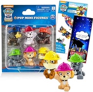 Nick Shop Paw Patrol Character Action Figures Set 3 Pc Bundle with 6 Figurines Including Chase, Skye, Rubble and More, Stickers Door Hanger (Paw Toys for Kids)