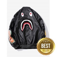 ZIP UP PATCH BOMBER JACKET (BLACK)