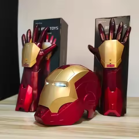 Marvel Iron Man Helmet Mk Jarvis Wearable Automatic Opening Head Cover Deformable Luminous Mask Mech