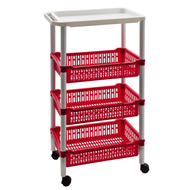 Twins Dolphin - 4 Tiers Multifunction Trolley Rack With Handle & Wheels |Twins Dolphin 4 Tiers rak t