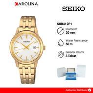 Jam Tangan Wanita Seiko SUR412P1 White Dial Gold Stainless Steel Band