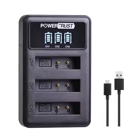 1Pc LI-90B LI 90B LI90B LI-92B LED 3Slots USB Battery Charger for Olympus Tough TG-1 iHS TG-2 iHS TG