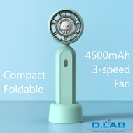 4500 MAh Mini Foldable Fan With Base Green (CY454)