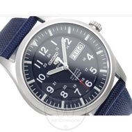 Seiko 5 Automatic Military Gents Sports Watch SNZG11K1 Blue Nylon Strap Unisex Sports Watch Case width 42mm snzg11