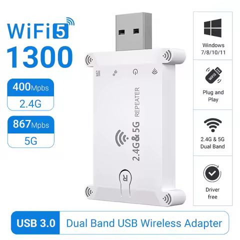 WALRAM Wifi Extender USB Portable Wifi Repeater 1200Mbps WiFi Signal Extender Amplifier Wireless Rou