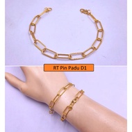 RANTAI TANGAN PIN PAPER CLIP PADU EMAS 916 ORIGINAL EMAS 916 MURAH EMAS 916 BAJET GELANG 916 BRACELE