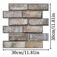 richshopman สติ้กเกอร์ติดผนัง 3D วอลเปเปอร์ลายอิฐ กันน้ำ ทนทาน wallpaper