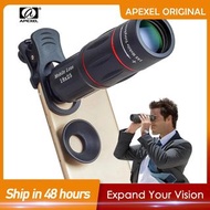 APEXEL 望遠鏡長焦鏡頭 18 倍變焦鏡頭搭配三腳架單筒手機相機鏡頭智慧型手機慢鏡頭