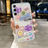Trendy Label Pattern Card Slot Phone Case for Samsung Galaxy A56 A36 A26 A16 A06 5G 2025 Handphone C