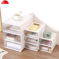Stackable Clear Drawer Storage Box, Desktop Organizer for Office, Bedroom, Study & Dorm Desk Organiz