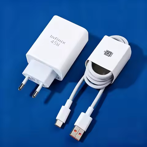 Infinix 45W EU Super Fast Charging Wall Power Adapter For Note 70 60 50 40 Ultra Pro GT 50 30 Hot 70